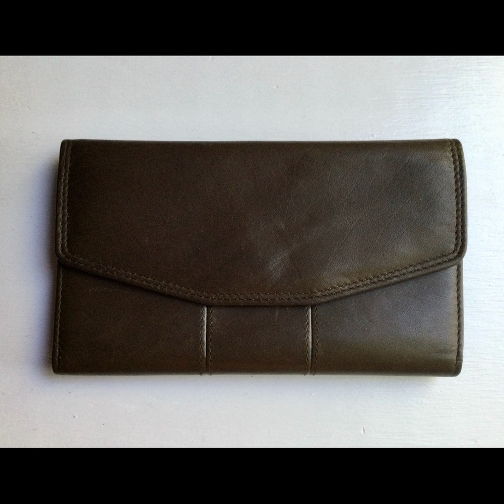 NWOT Leather Checkbook Wallet - Very Slim